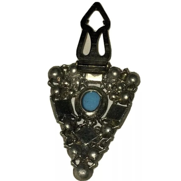 Vintage Faux Turquoise Art Deco Dress Clip - Picture 7 of 8